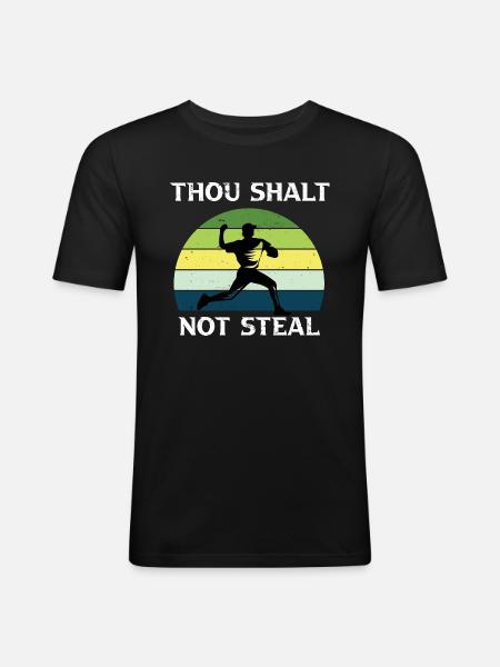 Baseball Baseball Bat Catch Ball - Men's Slim Fit T-Shirt - black