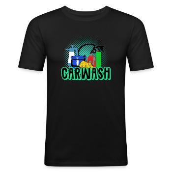 Car washing - Men's Slim Fit T-Shirt - black - Front - Nik (191cm)
