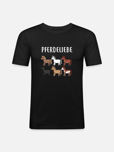 HORSESPACKPFERDELIEBE - Männer Slim Fit T-Shirt - Schwarz
