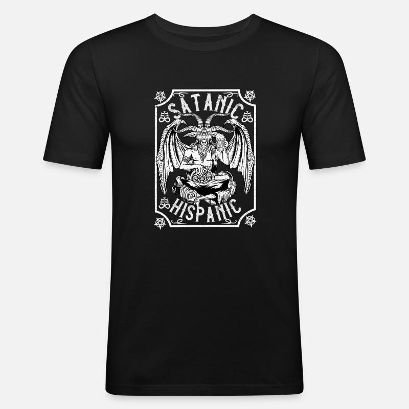 front 43171603190464907 - Männer Slim Fit T-Shirt - Schwarz