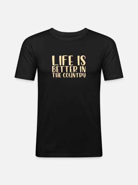 front 42101611231753766 - Männer Slim Fit T-Shirt - Schwarz