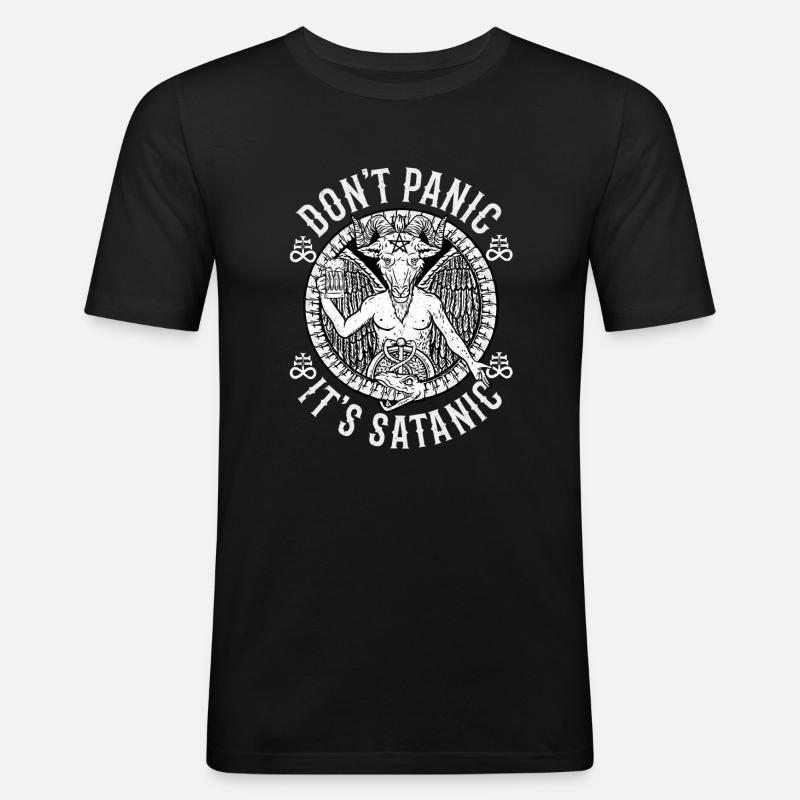 front 27601603190842159 - Männer Slim Fit T-Shirt - Schwarz