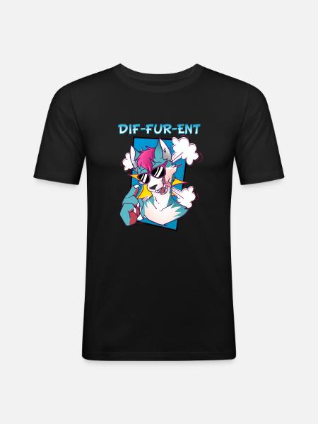 Dif-fur-ent jeg lodne fandom jeg furries cosplay - Herre Slim Fit T-Shirt - sort