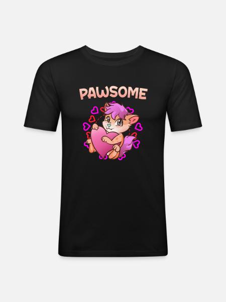Pawsome I Furry Fandom Cospaly - Men's Slim Fit T-Shirt - black