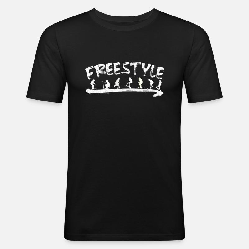 stuntscooter kickscooter Roller Tretroller - Männer Slim Fit T-Shirt - Schwarz