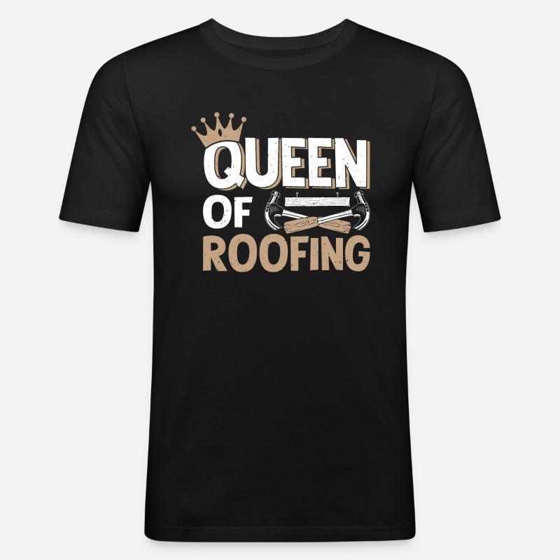 Dachdecker Dachdeckerei Dachklempner Roofer - Männer Slim Fit T-Shirt - Schwarz