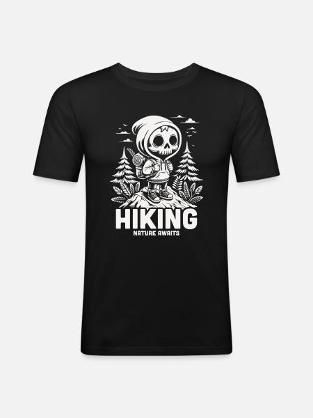 HIKING - Männer Slim Fit T-Shirt - Schwarz