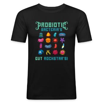 Cool Microbiology Probiotic Bacteria - Men's Slim Fit T-Shirt - black - Front - Nik (191cm)