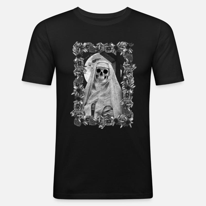 Nonne des Todes - Männer Slim Fit T-Shirt - Schwarz