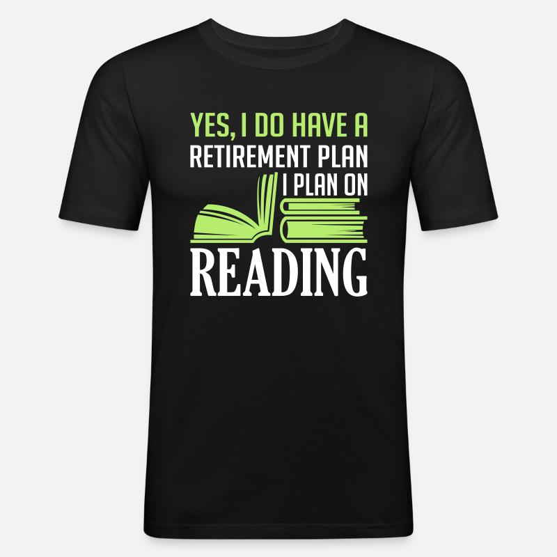 Plan on Reading - Männer Slim Fit T-Shirt - Schwarz