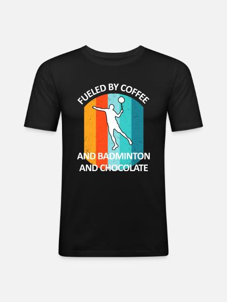 Badminton Badminton Badminton Player Chocolate - Men's Slim Fit T-Shirt - black
