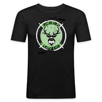Chasseur Chasse Chasse Chasse Fusil de Tir - T-shirt près du corps Homme - noir - Devant - Nik (191cm)
