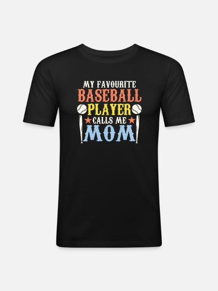 Baseball Baseball Bat Baseball Player - Men's Slim Fit T-Shirt - black