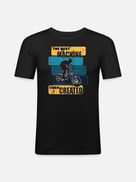 Fahrradfahrer Fahrrad Biker BMX - Männer Slim Fit T-Shirt - Schwarz
