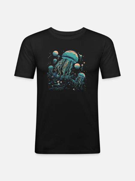 Méduse - T-shirt près du corps Homme - noir