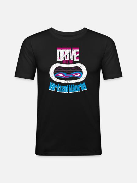VR Glasses Virtual Reality Gaming - Men's Slim Fit T-Shirt - black