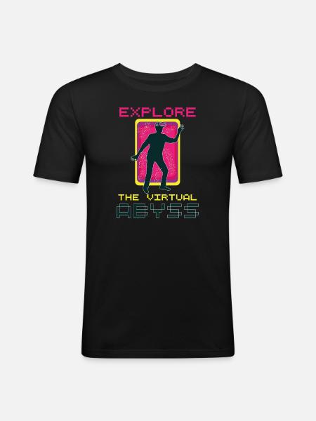 VR Glasses Virtual Reality Gaming - Men's Slim Fit T-Shirt - black