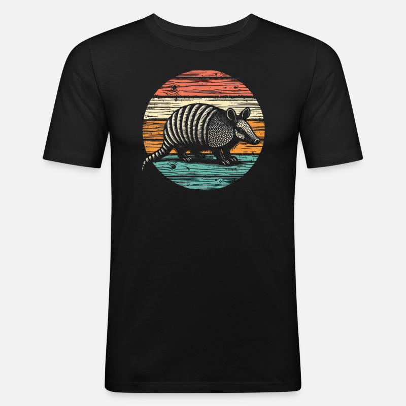 Armadillo Gürteltier - Männer Slim Fit T-Shirt - Schwarz