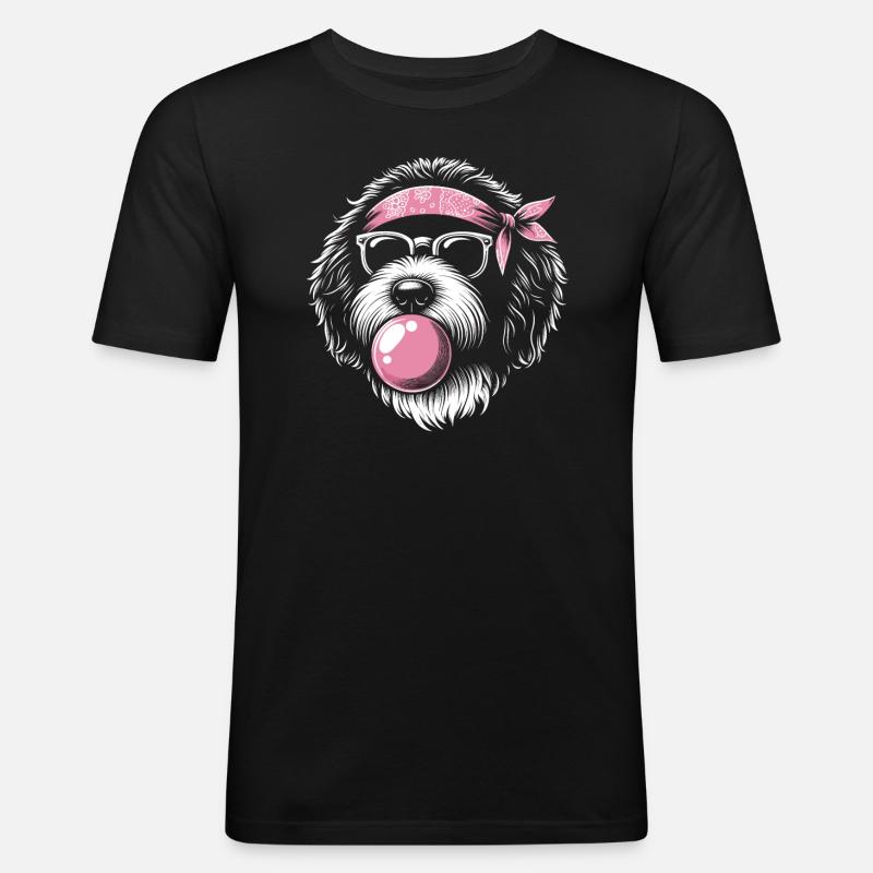 Bernedoodle Hund - Männer Slim Fit T-Shirt - Schwarz