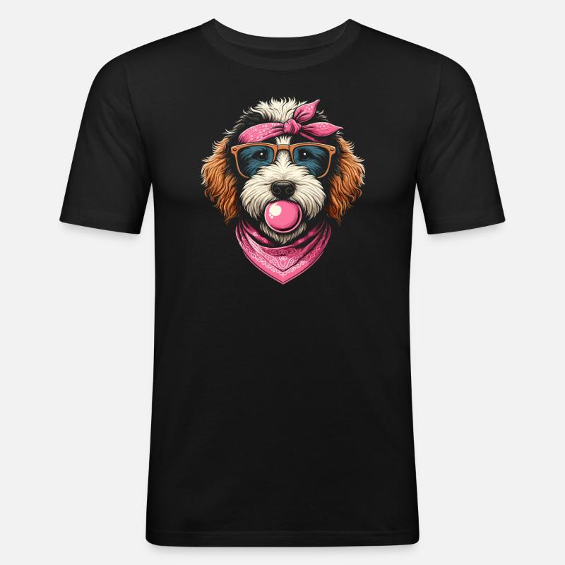 Bernedoodle Hund - Männer Slim Fit T-Shirt - Schwarz
