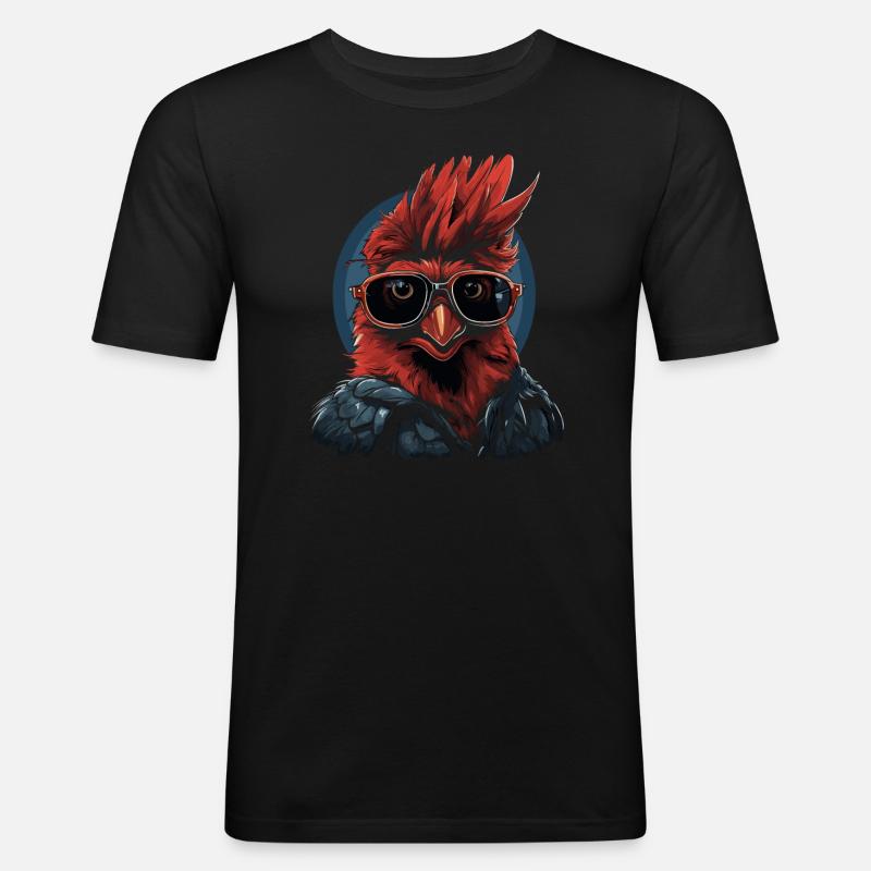 Rotkardinal Kardinal Vogel - Männer Slim Fit T-Shirt - Schwarz