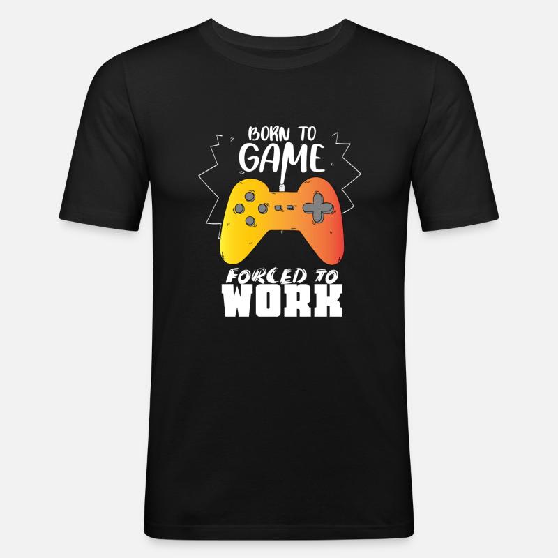 Gaming Nerd Geek Geschenkidee - Männer Slim Fit T-Shirt - Schwarz