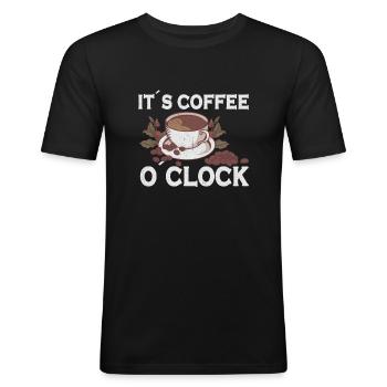 Coffee Lover Caffeine Molecule Java Latte Espresso - Men's Slim Fit T-Shirt - black - Front - Nik (191cm)