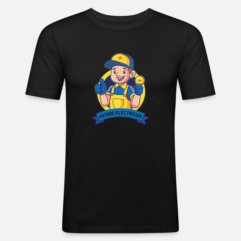 Electrician Electrical Engineer Lineman Electrical - Männer Slim Fit T-Shirt - Schwarz
