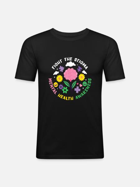Mental Health Awareness Depression Suicide Prevent - Men's Slim Fit T-Shirt - black
