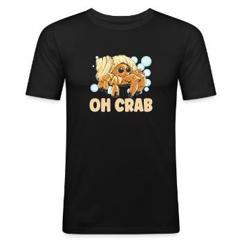 Ermite Crabe Crabe Crabe Chuchoteur Crabe Chasse au Crabe - T-shirt près du corps Homme - noir - Devant - Nik (191cm)