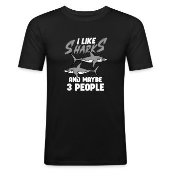 Shark Ocean Predator Sea Creature - Männer Slim Fit T-Shirt - Schwarz - Vorne - Nik (191cm)