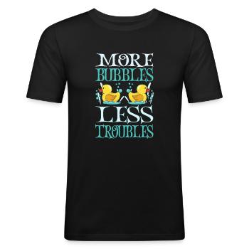 Production de savon Bulles de savon - T-shirt près du corps Homme - noir - Devant - Nik (191cm)