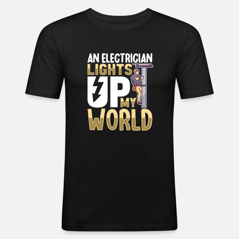 Electrician Electrical Engineer Lineman Electrical - Männer Slim Fit T-Shirt - Schwarz