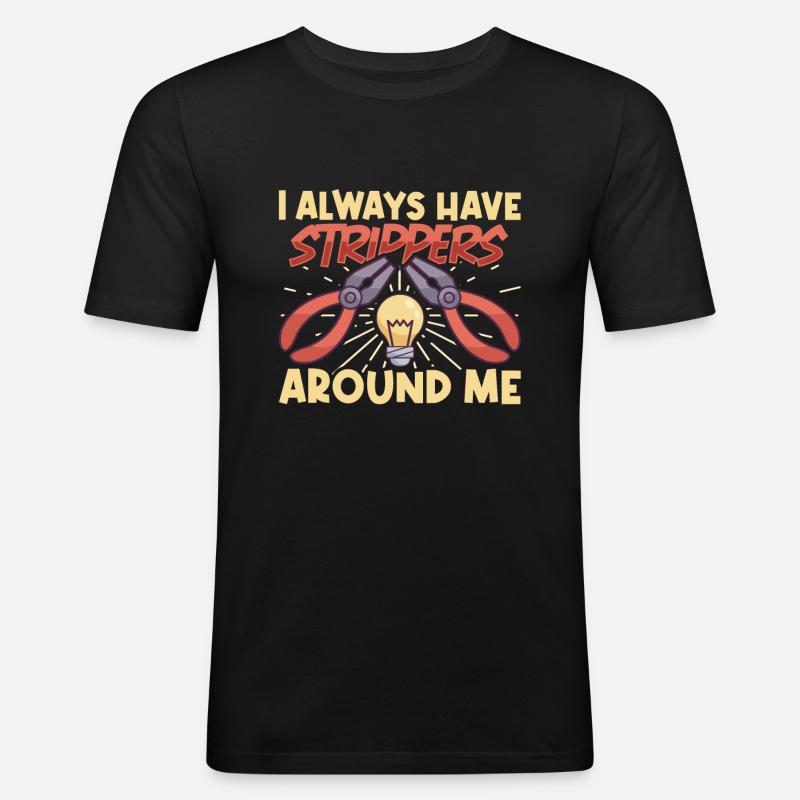 Electrician Electrical Engineer Lineman Electrical - Männer Slim Fit T-Shirt - Schwarz