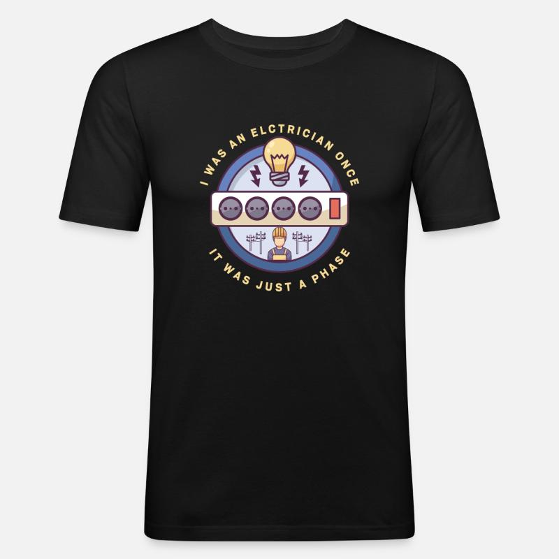 Electrician Electrical Engineer Lineman Electrical - Männer Slim Fit T-Shirt - Schwarz