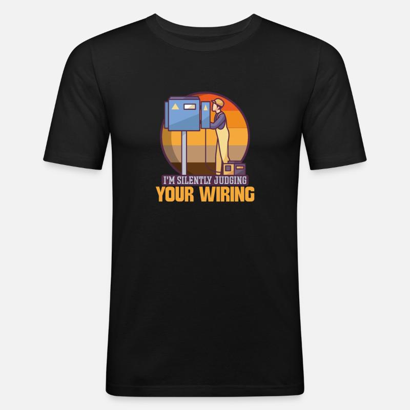 Electrician Electrical Engineer Lineman Electrical - Männer Slim Fit T-Shirt - Schwarz