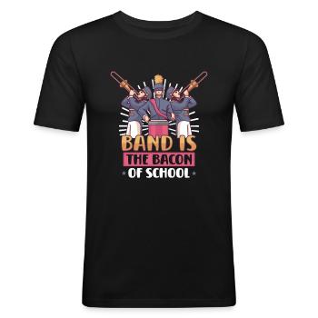 Marching Band Clarinetist School rehearsal music - Men's Slim Fit T-Shirt - black - Front - Nik (191cm)