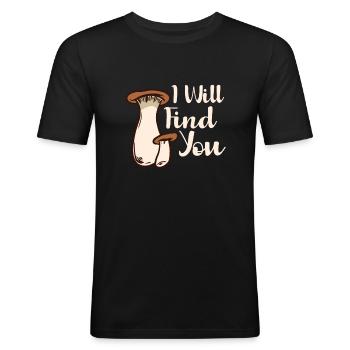 Morkler Svampeplukker Svampe Landmand Svampe Svamp - Herre Slim Fit T-Shirt - sort - Foran - Nik (191cm)