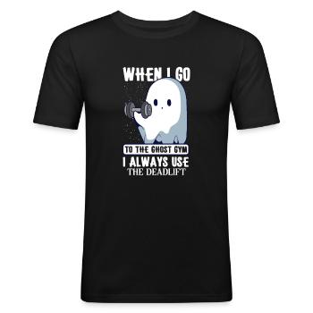 Bodybuilding Powerlifting Weightlifting Fitness - Männer Slim Fit T-Shirt - Schwarz - Vorne - Nik (191cm)