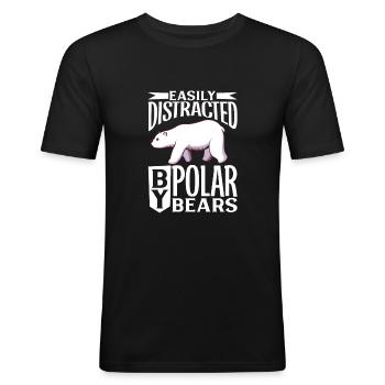 Ours polaire Réchauffement climatique Chasse au phoque arctique Ursus - T-shirt près du corps Homme - noir - Devant - Nik (191cm)