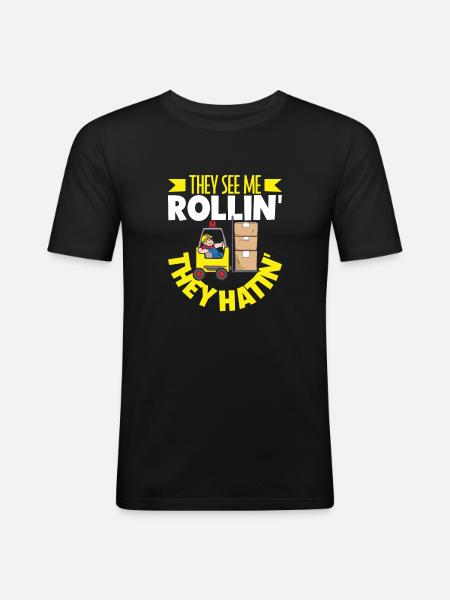 Gabelstaplerfahrer Lager Gabelstapler - Männer Slim Fit T-Shirt - Schwarz