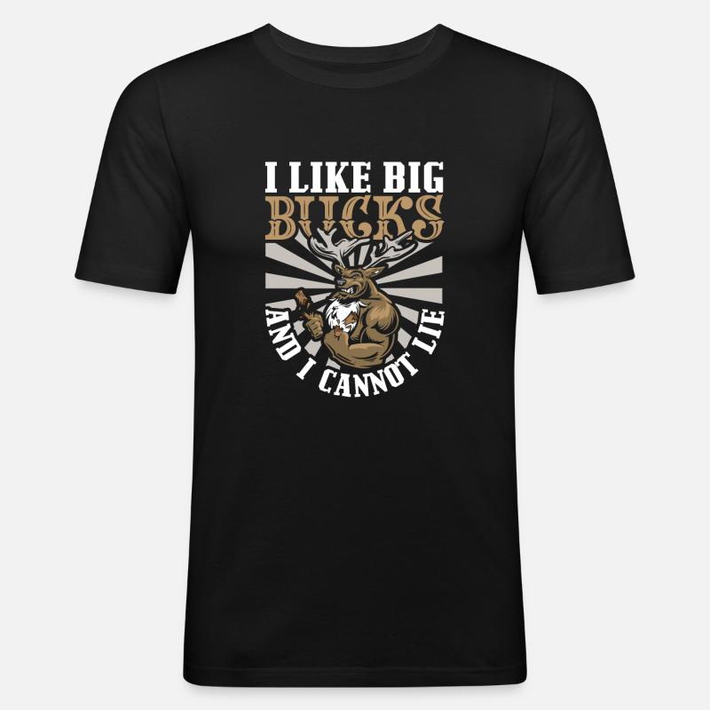 Hirschjagd Hirschjäger Jagdsaison Bockjagd - Männer Slim Fit T-Shirt - Schwarz