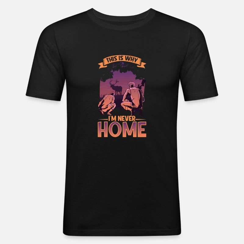 Hirschjagd Hirschjäger Jagdsaison Bockjagd - Männer Slim Fit T-Shirt - Schwarz