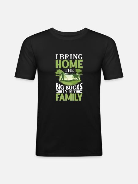 Hirschjagd Hirschjäger Jagdsaison Bockjagd - Männer Slim Fit T-Shirt - Schwarz