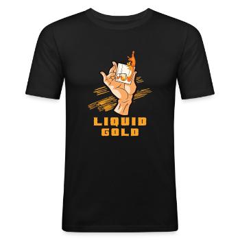 Whiskey-liebhaber Cheers Whiskey-bar Reiches Aroma - Männer Slim Fit T-Shirt - Schwarz - Vorne - Nik (191cm)