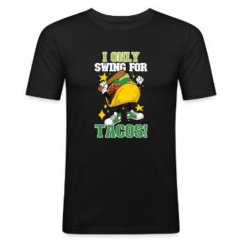 Taco Mexican Food Baseball Card Baseball Player - Men's Slim Fit T-Shirt - black - Front - Nik (191cm)