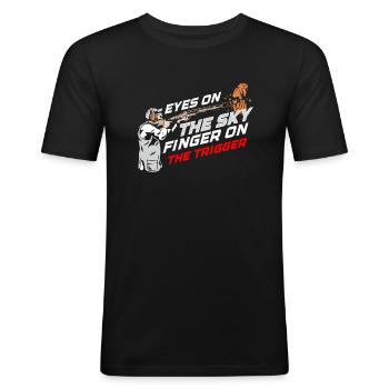 Tontaubenschießen Tontaubenschießen Schießen - Männer Slim Fit T-Shirt - Schwarz - Vorne - Nik (191cm)