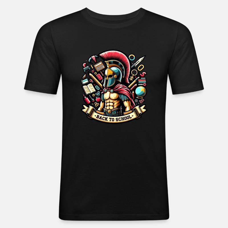 Gladiator-schullehrer Des Antiken Roms - Männer Slim Fit T-Shirt - Schwarz