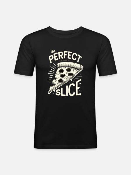 Funny pizza lover pizza enthusiast - Men's Slim Fit T-Shirt - black