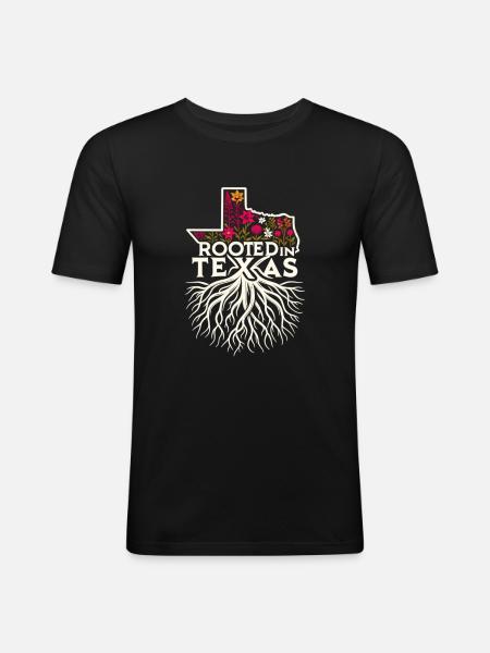 Texas Wildflowers Sæson Fields Blomster Texas - Herre Slim Fit T-Shirt - sort